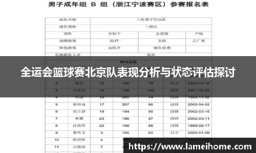 全运会篮球赛北京队表现分析与状态评估探讨